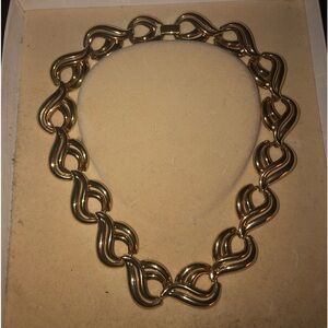 Krementz Vintage 1970s Chunky Gold Overlay Statement Necklace with Box